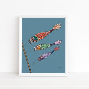 Koinobori Fish Digital Print Art: Printable Digital Download