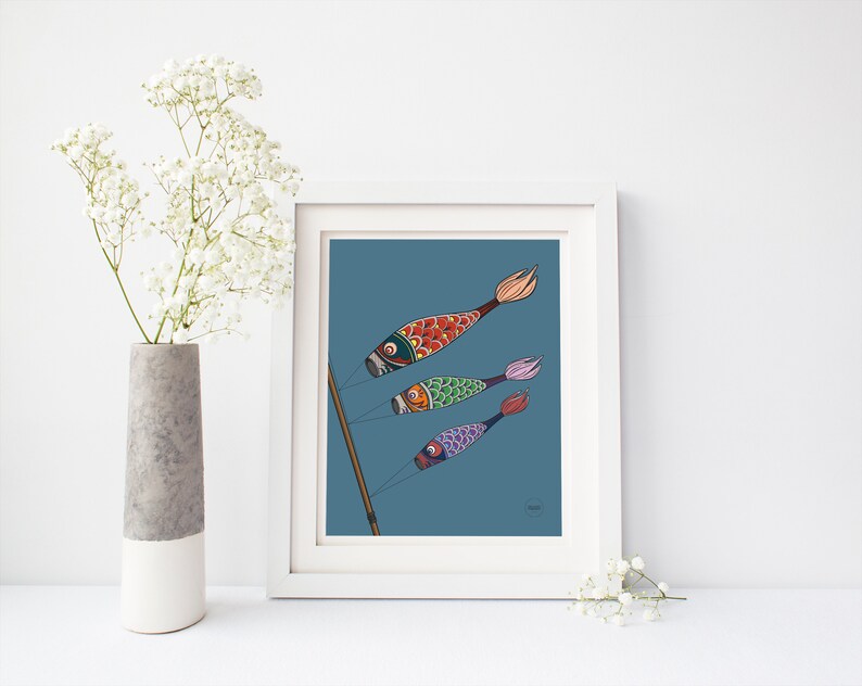 Koinobori Digital Download Print Art | Contemporary Graphic Art ...