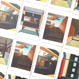 Toronto Art Postcard Set Pack de 5 - 4 "x 6" à collectionner Impressions - Architecture, Paysages urbains, Peintures à l'huile colorées par l'artiste Diogo Pinheiro