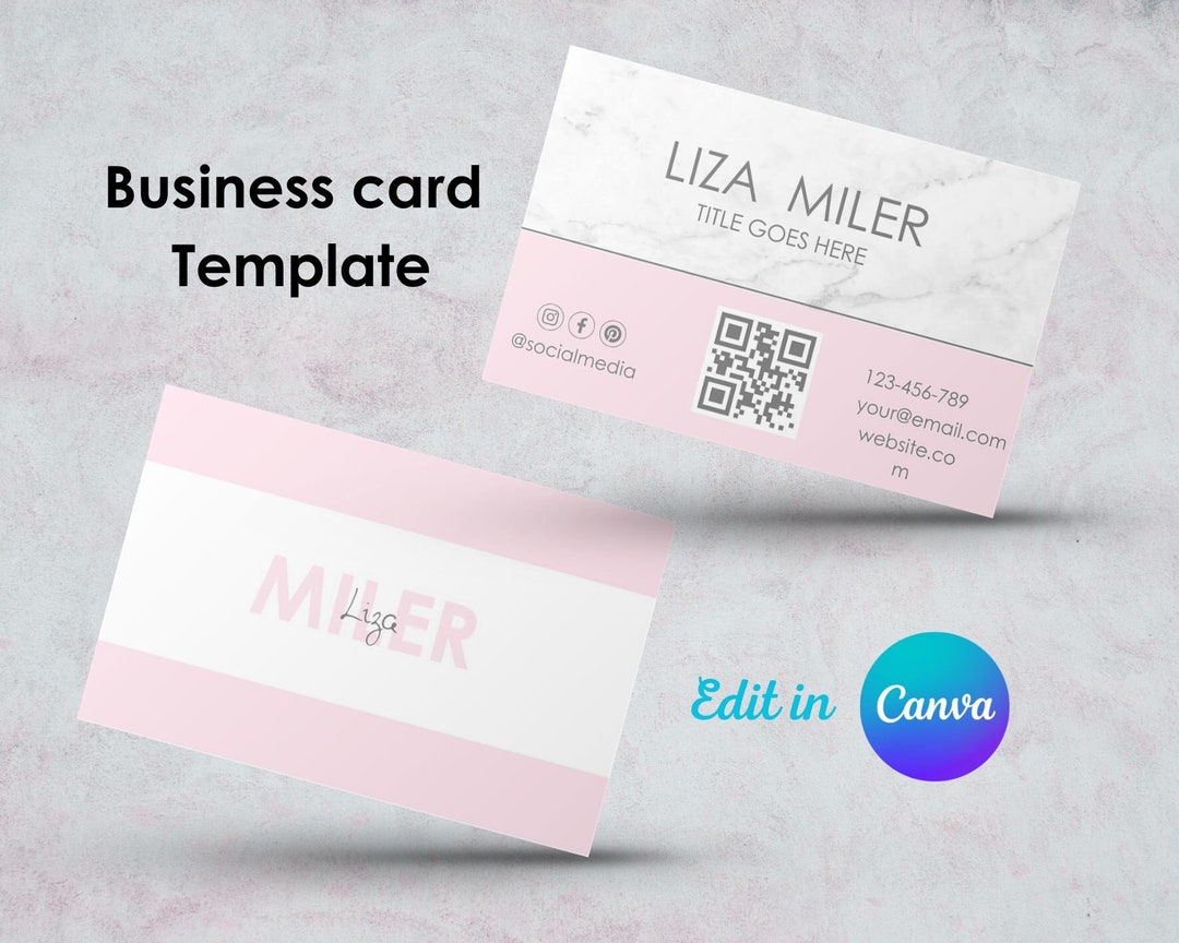 Business Card Printable Template QR Code Instant Download Etsy Business Card Printable Template QR Code Instant Download Etsy