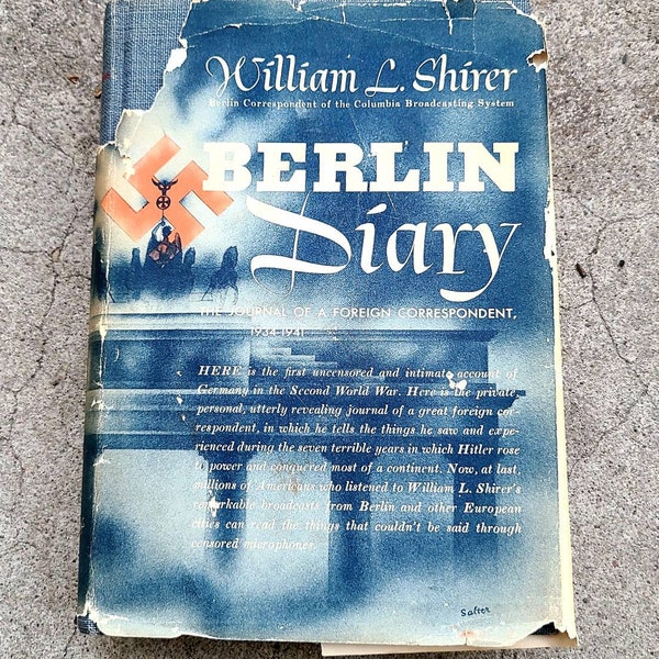 1941 Verklaarde Eerste Editie "Berlin Diary:Journal of a Foreign Correspondent 1934-1941" - William L. Shirer Hardback met DJ - WW2 Non-fictie