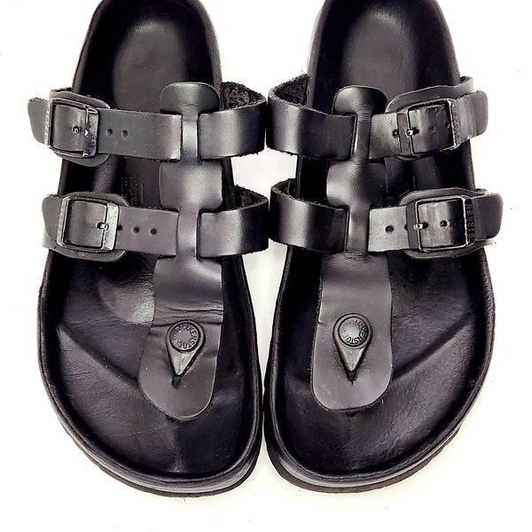 Y's Yohji Yamamoto Birkenstock Black Leather Sandals