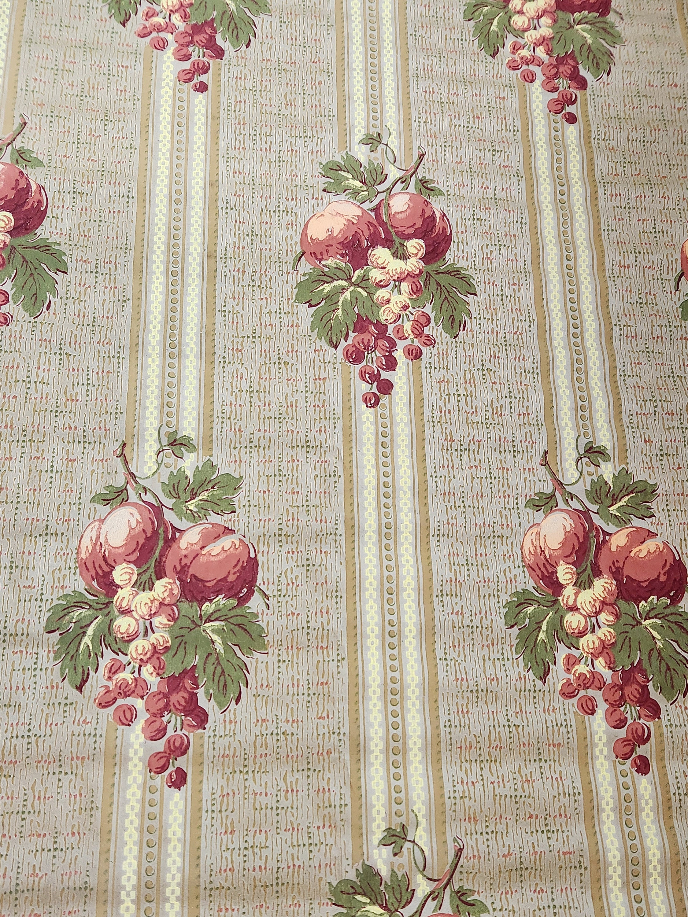 Antique 1900 Art Nouveau French Wallpaper - Geometric Print With ...