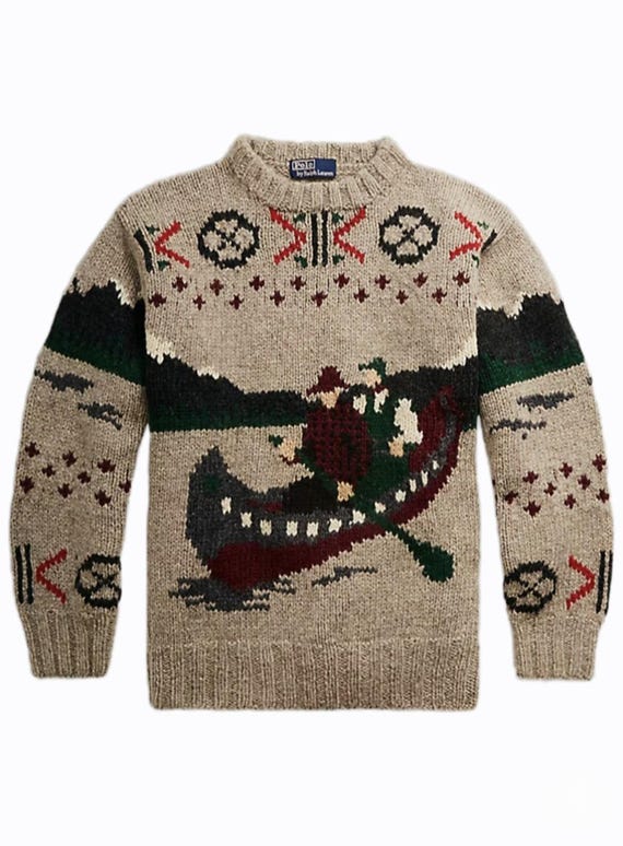 Vintage 1985 Polo Ralph Lauren Handknit Alaskan Wilderness Sweater