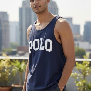 【vintage】POLO SPORT タンクトップ 黒 M USA製 90s Vintage '90s Polo Sport Ralph Lauren Cotton Sleeveless Polo Logo
