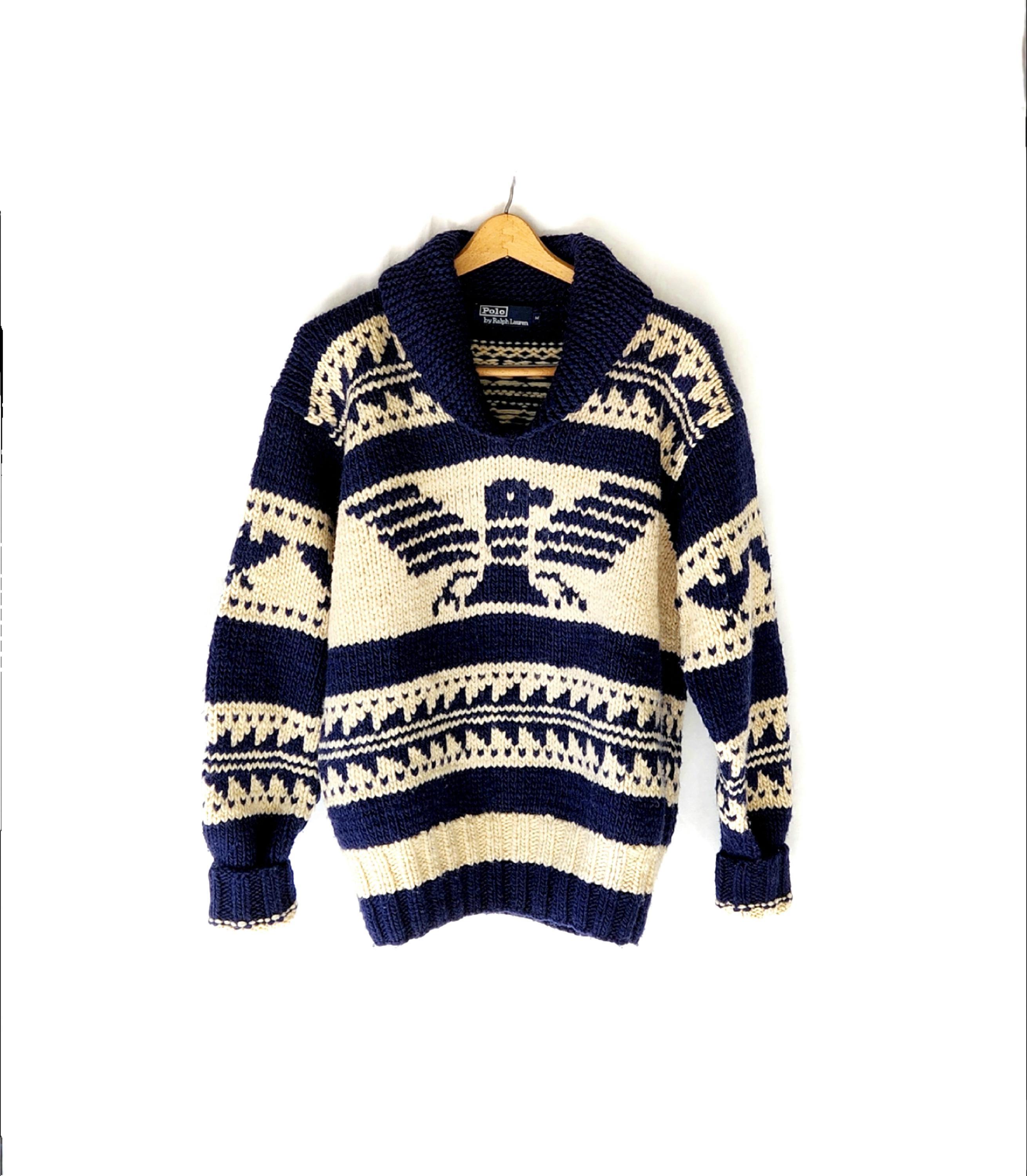 Vintage Polo Ralph Lauren Handknit Aztec Indian Eagle Sweater - Etsy