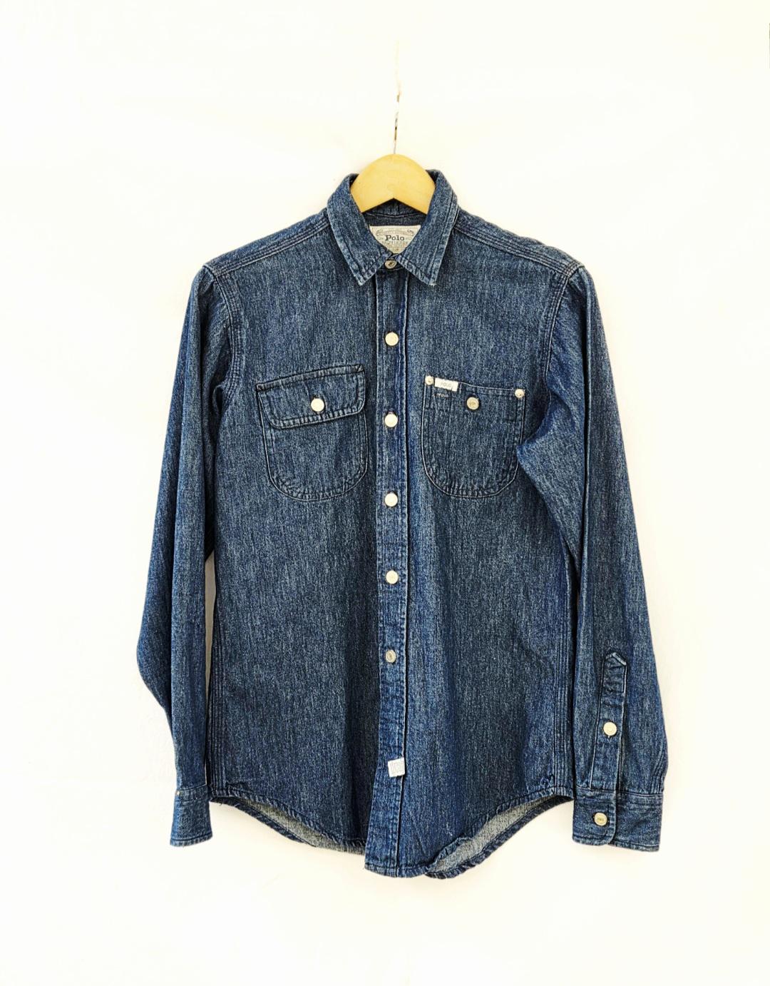 Vintage 1980s Polo Ralph Lauren Western Denim Button Down Shirt - Etsy