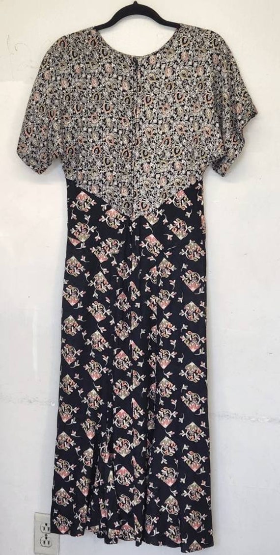 Carole Little 1980s Mixed Floral Print Midi Dress… - image 3