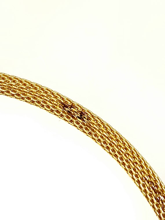 Vintage Gold Metal Mesh Serpent Choker With Ruby … - image 9