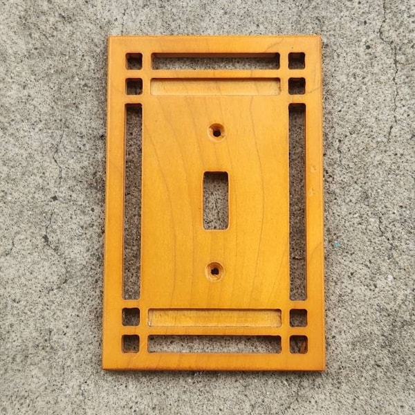 MCM True Vintage American Tack And Hardware Wooden Lightswitch Cover. 6x4in.