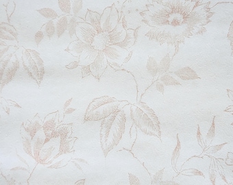 Rouleau de papier peint antique texturé à fleurs délicates des années 1920, France