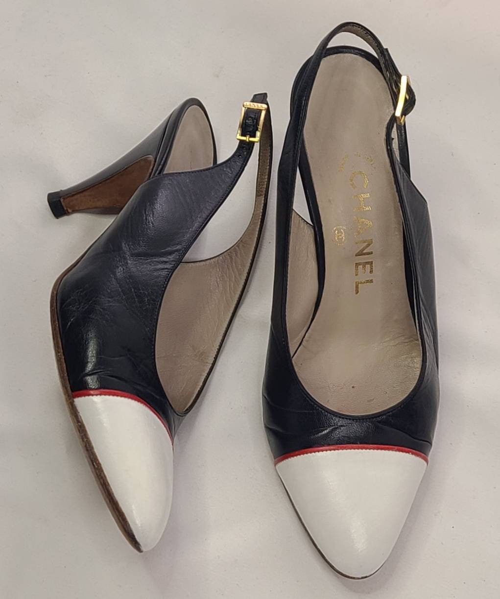 Vintage Chanel Spectator Slingback Pumps Ca. Late 70s Early -  Finland