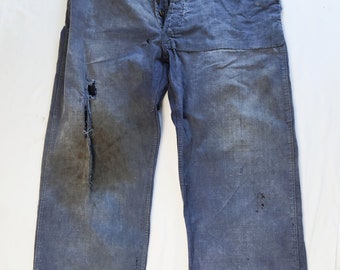 1940s Le Pigeon Voyageur Bleu De Travail French Workwear Chore Pants