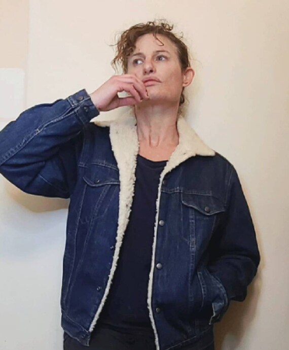 True 1970s Vintage Denim and Shearling 