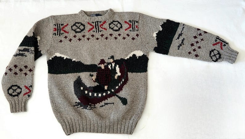 Pull Polo Ralph Lauren tricoté main dans la nature sauvage de l'Alaska, 1985 image 9