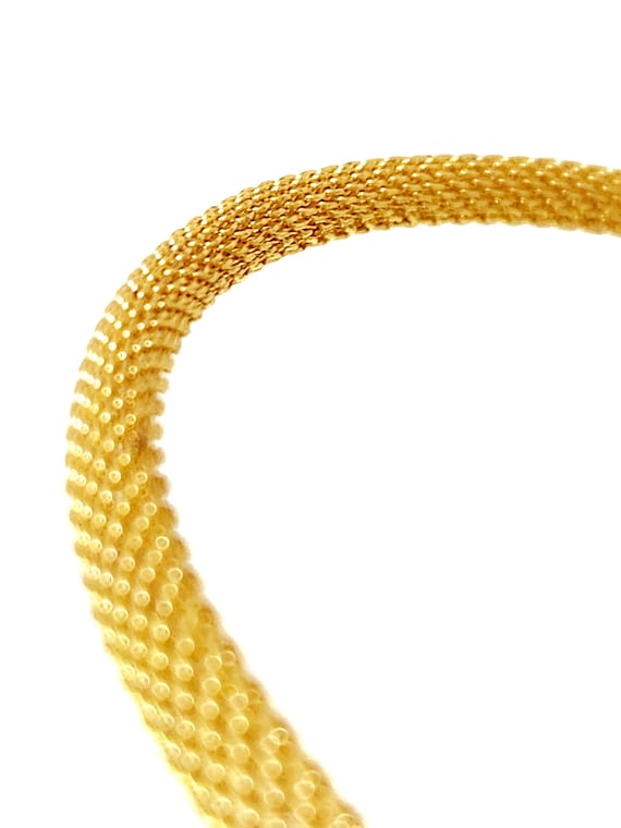 Vintage Gold Metal Mesh Serpent Choker With Ruby … - image 4