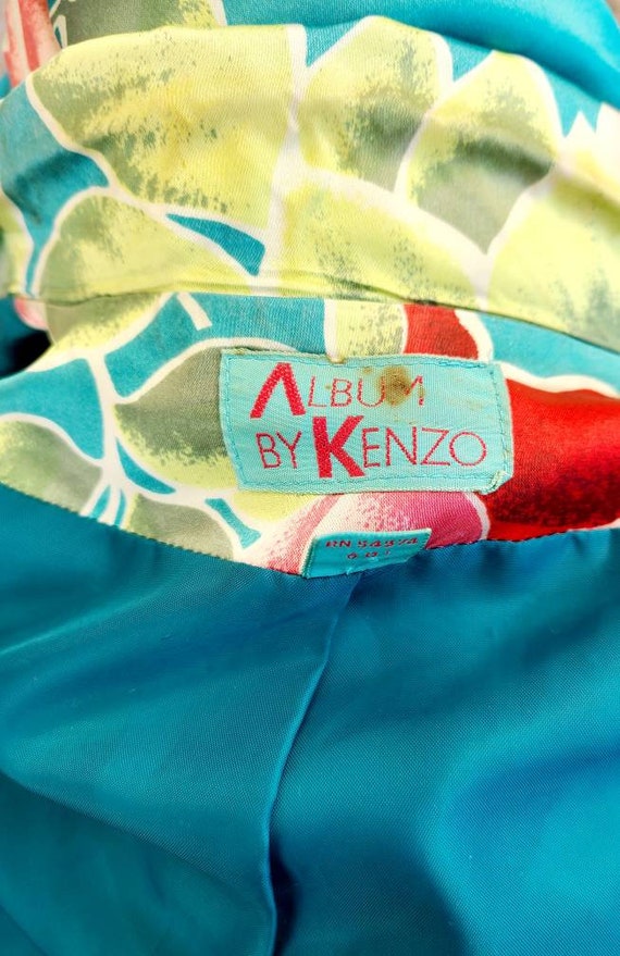 Kenzo Album Unisex 1980s Vintage Turquoise Satin … - image 9