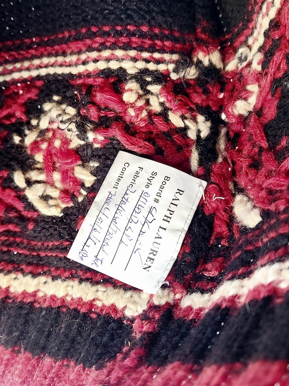 Polo Ralph Lauren 1990s Vintage Handknit Navajo Skull Shawl Collar