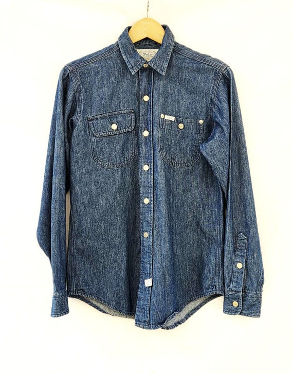Vintage 1980s Polo Ralph Lauren Western Denim Button Down Shirt - Etsy