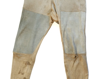 Antique French Farm Laborers Patched And Mended Pajama Or Chore Pants