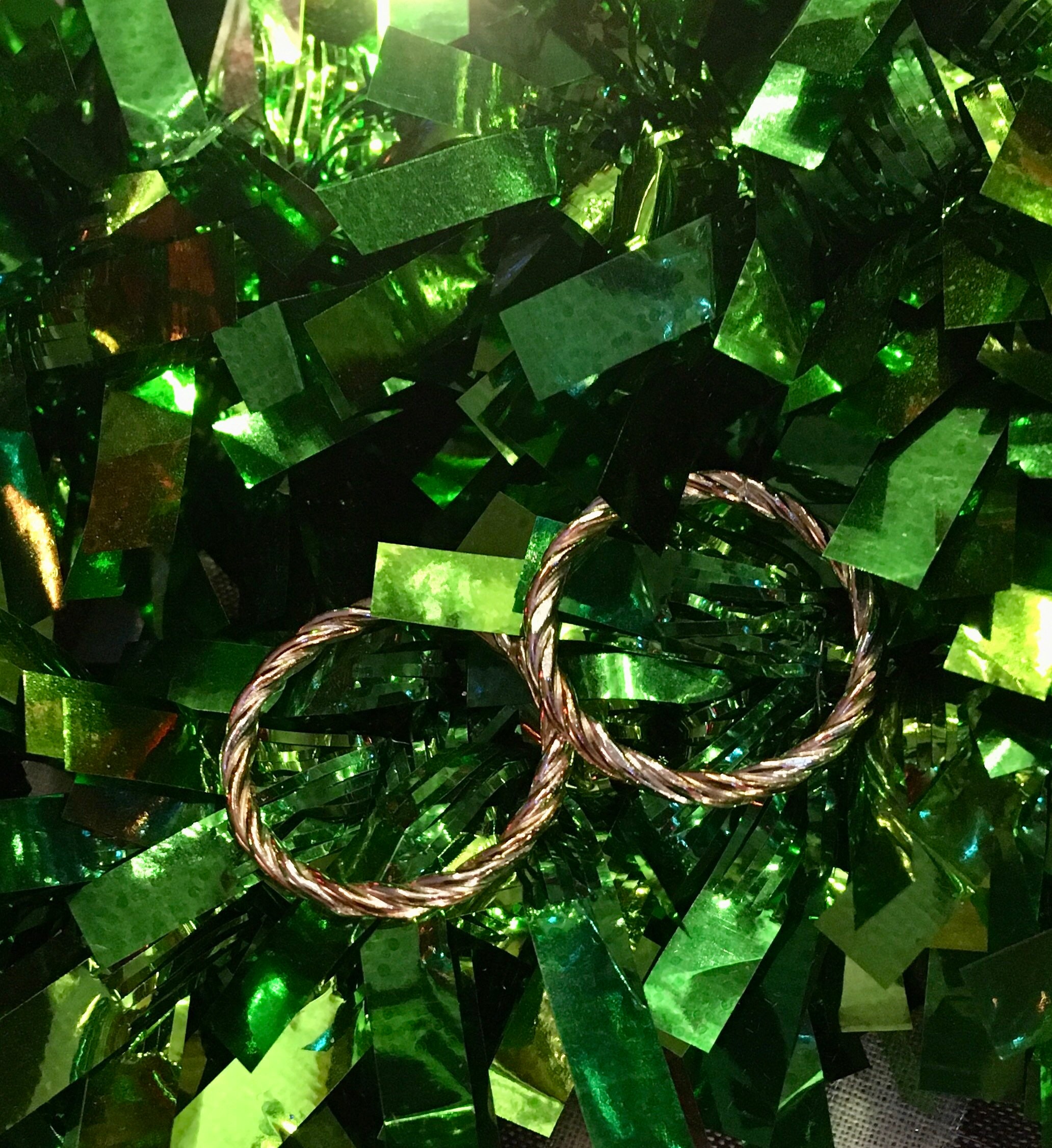 Anillo trenzado de oro de 18k plata fina 99.9 y cobre puro 99.9