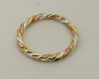 14K Heavy Gauge Gold Braided Ring (heavy gauge wire)