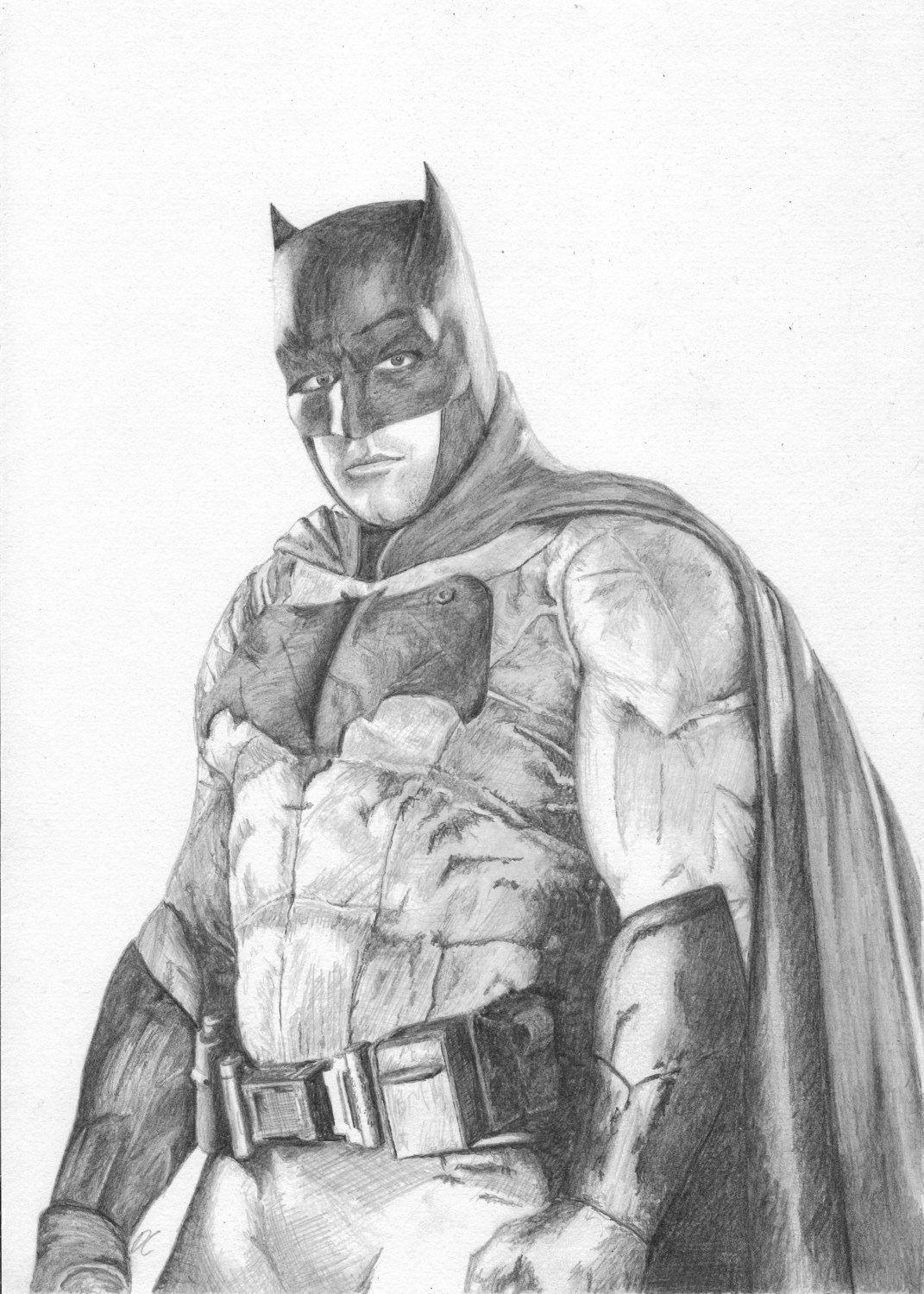 ArtStation - Batman portrait (Black and White)
