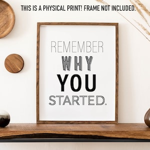 Remember Why You Started Art Print Gym Poster Workout Inspiration Print Gym Prints Fitspo Home Gym Prints Gym Wall Print Trust image 1