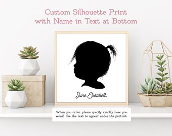 Classic Custom Silhouette Child | Mother’s Day gift | Classic Silhouette Portrait of Child or Pet | Physical Print