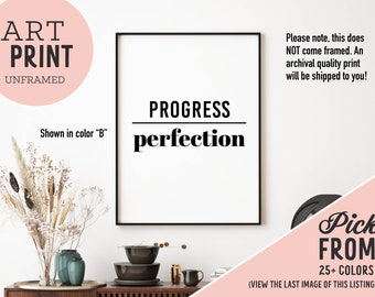 Progress Over Perfection Unframed Art Print | Gym Poster | Workout Inspiration Print | Home Gym Prints | Progress over Perfection