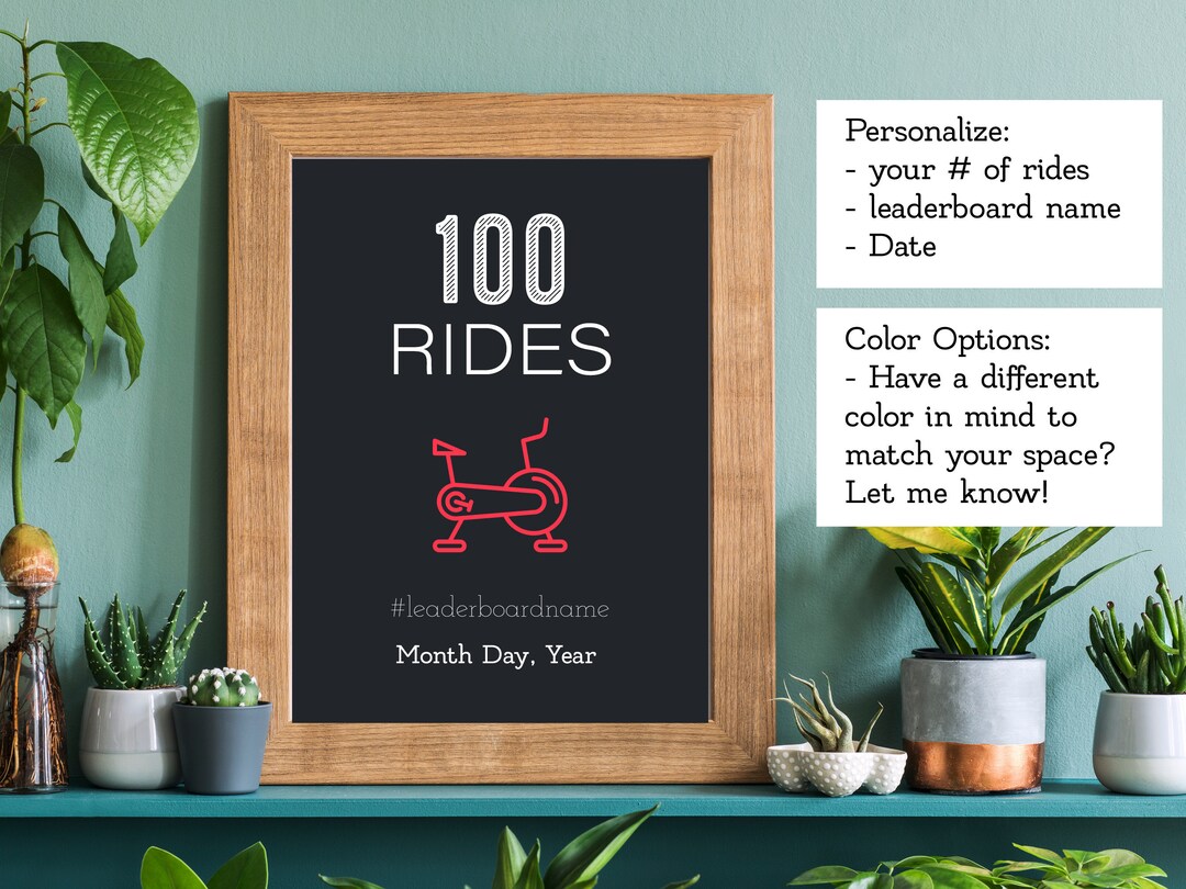 Unframed Custom Leaderboard Number of Rides Wall Art | Ride Award ...
