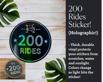 200 Rides Sticker | 200 rides | Bike Sticker | Sticker | Shiny Sticker for At Home Riders