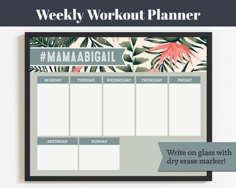 Weekly Workout Planner | Reusable Workout Planner | Dry Erase Workout Planner Frame | In Home Bike Rider Planner | Cyclist Workout Plan