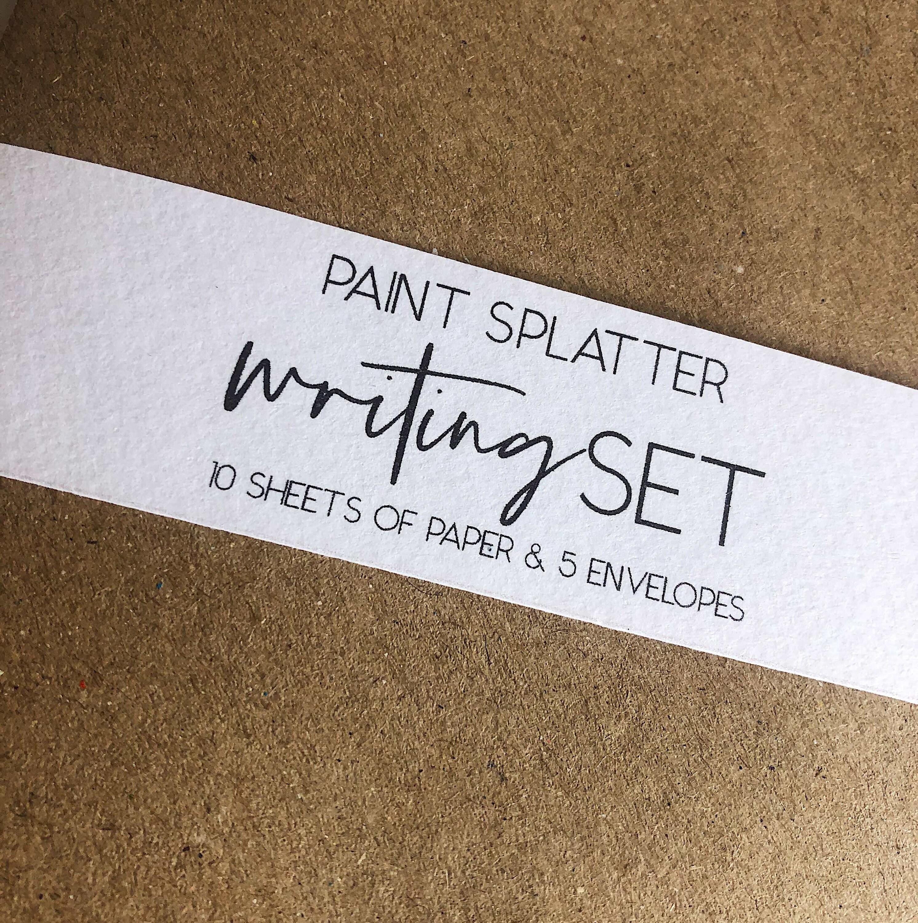 Splatter Writing Monochrome Paint Splatter Letter Writing Set - Etsy UK