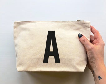 Personalised Monogram Initial Canvas Pouch