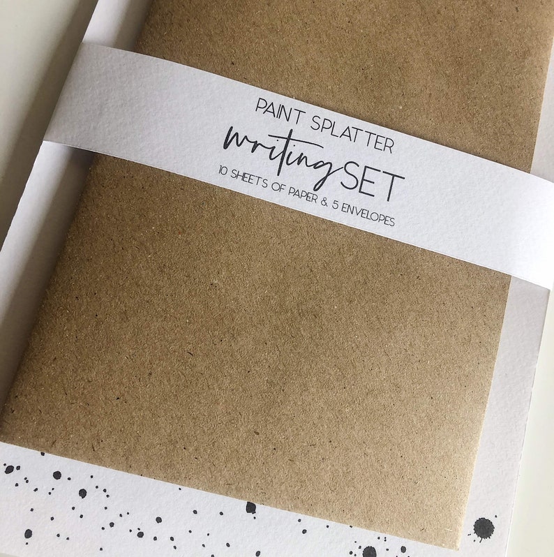 Splatter Writing Monochrome Paint Splatter Letter Writing Set - Etsy UK