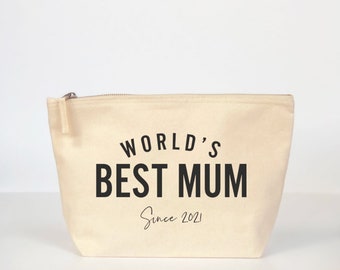 World&#39;s best Mum Personalised Canvas Pouch