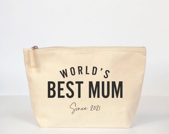 World's best Mum Personalised Canvas Pouch