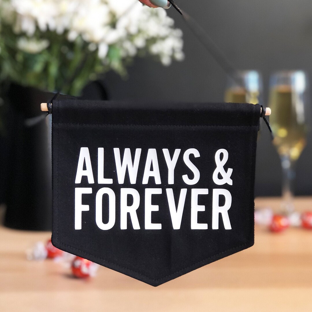 Always and Forever Monochrome Fabric Banner - Etsy