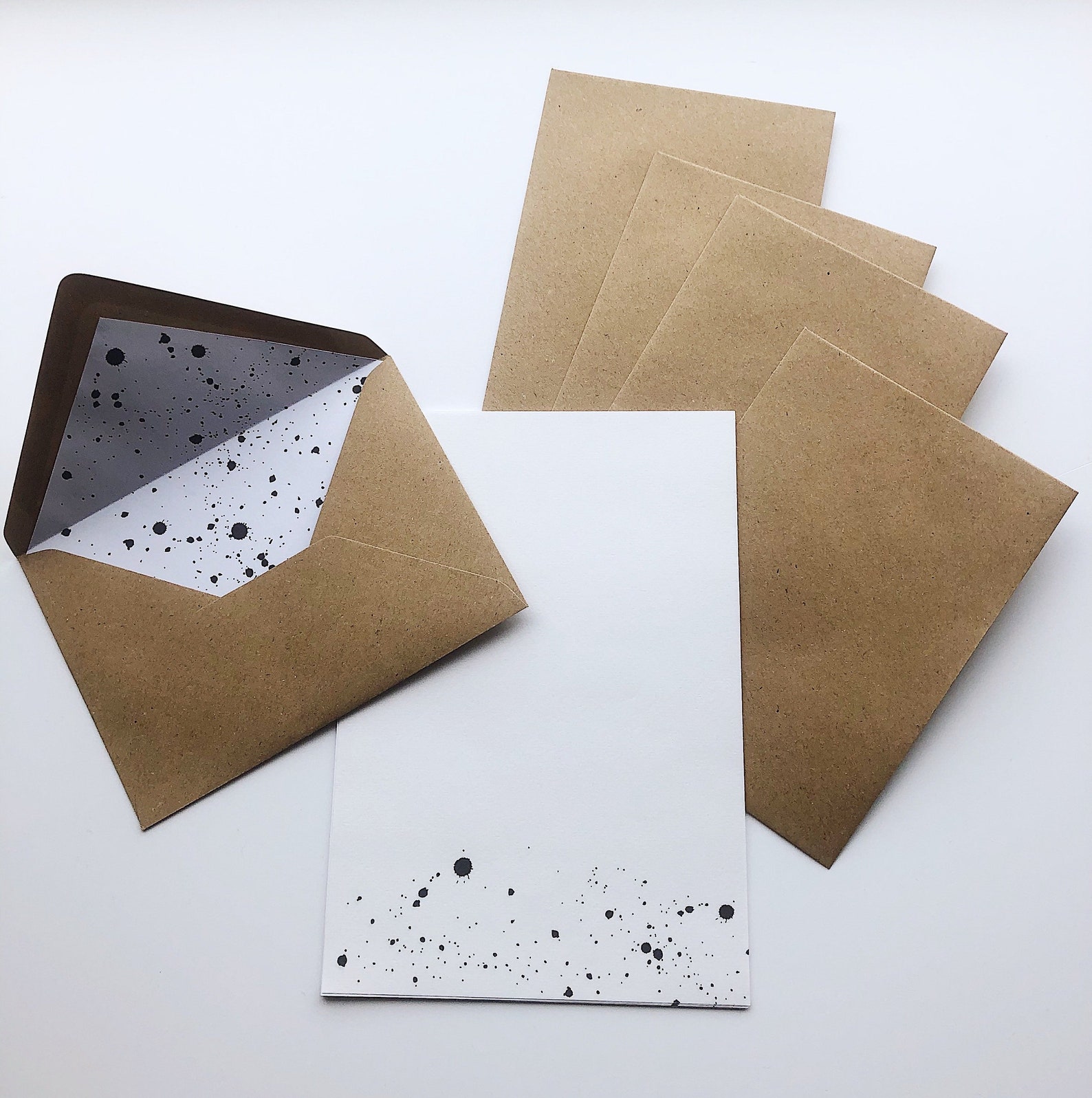 Splatter Writing Monochrome Paint Splatter Letter Writing Set - Etsy UK