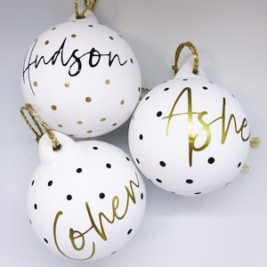 Personalised Spotty Christmas Baubles