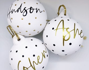 Personalised Spotty Christmas Baubles