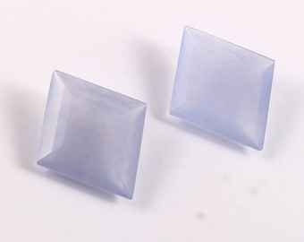 2 piezas de calcedonia natural de 31,50 ct, 24 x 26 mm, facetada, suelta, para hacer joyas