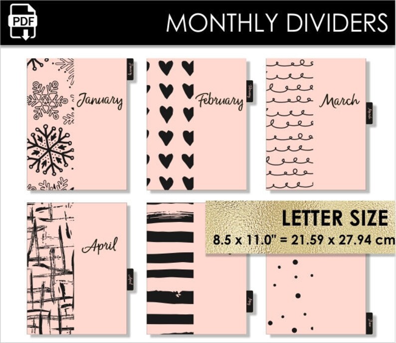 Monthly LETTER Size Planner Dividers BIG Happy Planner Circa Etsy