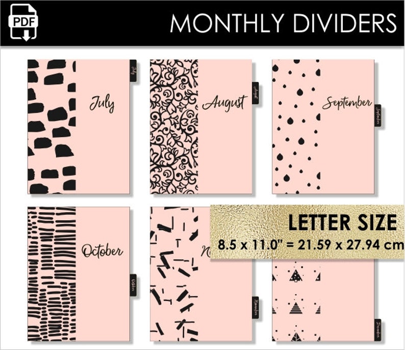 Monthly LETTER Size Planner Dividers BIG Happy Planner Circa Etsy