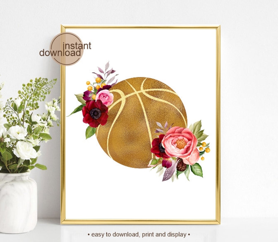 Basketball Ball Art Print Sport Wall Art Decor Gift Idea Etsy
