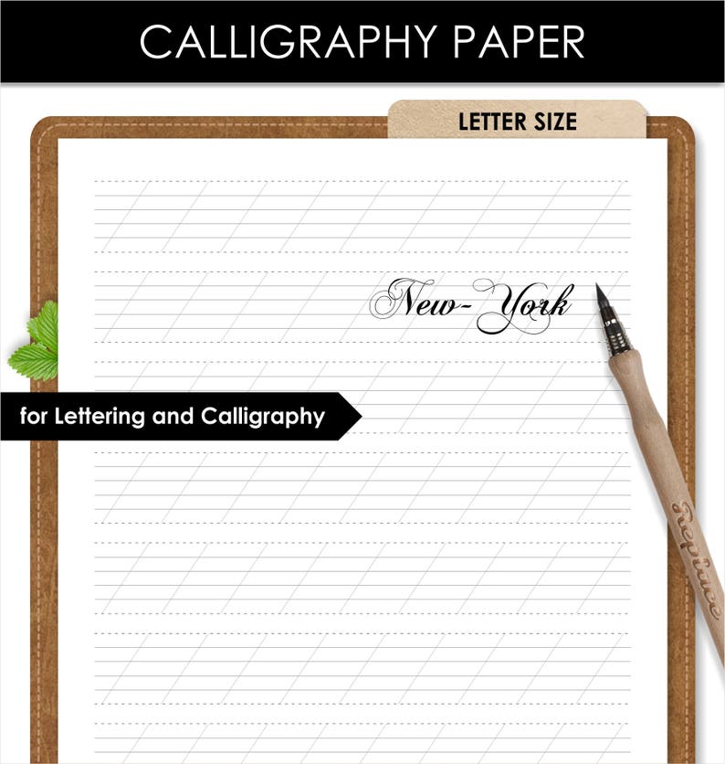 CALLIGRAPHY Lined Paper Hand Lettering Practice Letter Size Etsy