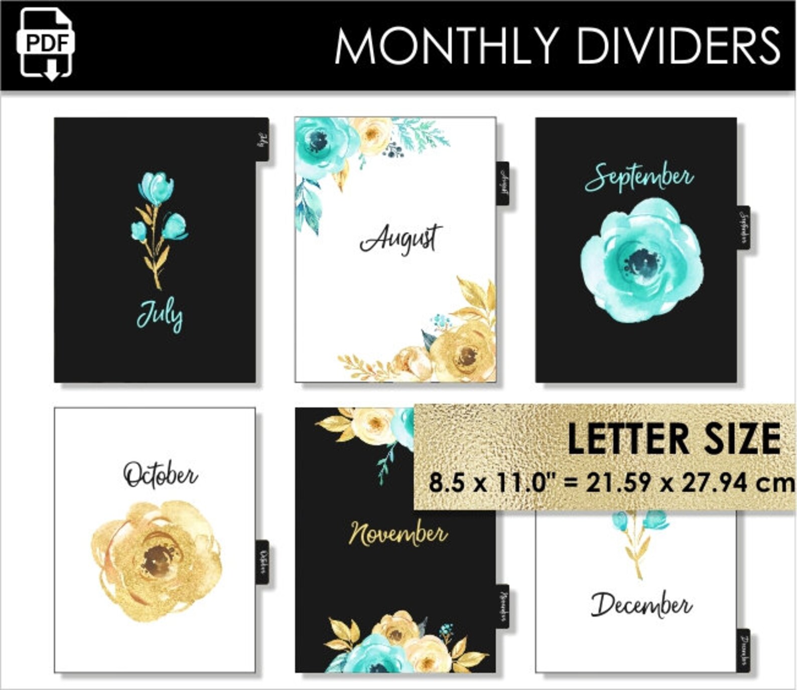Monthly Letter Size Planner Dividers Happy Planner Big Circa Etsy