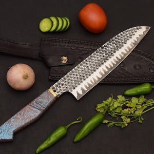 Chef Knife, D2 Steel, Kitchen Knife, Handmade Chef Knife, Wood sheath, Handmade Kitchen Knife, Christmas Gift, Birthday Gift