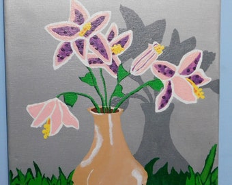 Flower Vase Painting Etsy